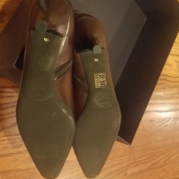 Prada Brown Leather Kitten Bootie Size 38 1/2 NEW - Picture 4 of 8